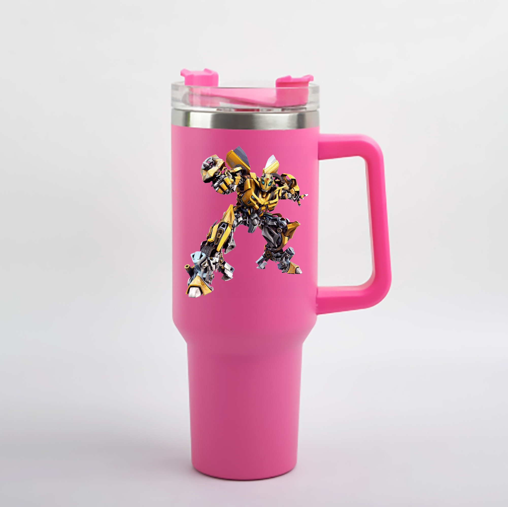 （画像用） Transformers トランスフォーマー 1200mL車用タンブラー - クリスタルステッカー（プラスチックストロー付き）